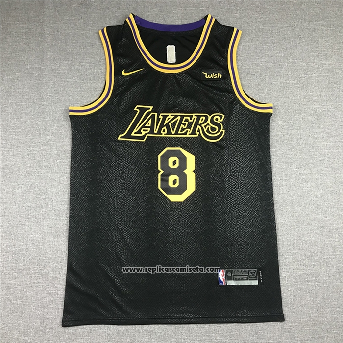 Camiseta Los Angeles Lakers Kobe Bryant #8 24 Black Mamba Negro